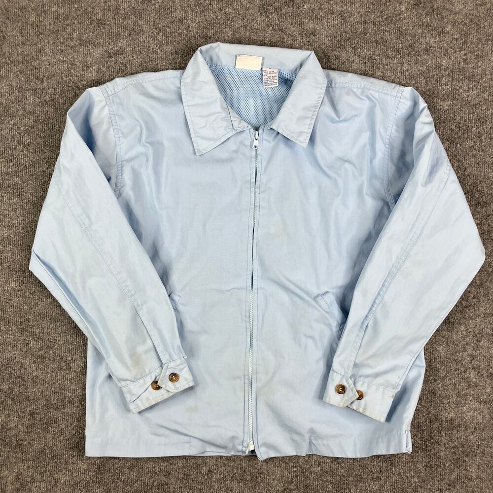 Haband‎ Casual Joe Jacket Mens M Light Blue Full Zip Mesh Lined Lightweight